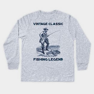 Vintage classic fishing legend Kids Long Sleeve T-Shirt